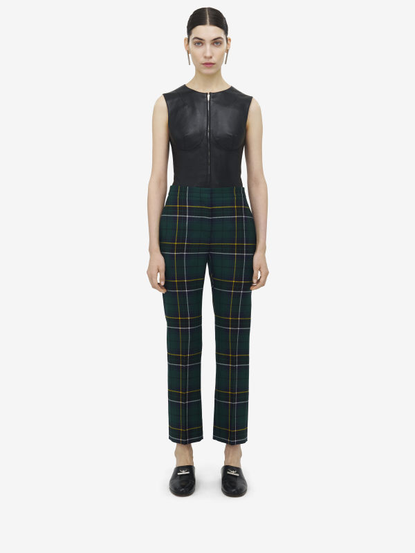ALEXANDER MCQUEEN - Wool Tartan Cigarette Trousers - Item 842107QJAFI4348
